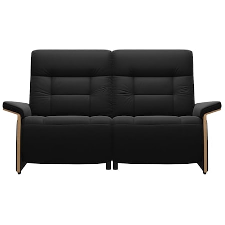 2-Seat Power Reclining Loveseat w/ Wood Arms