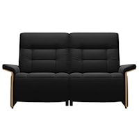 2-Seat Power Reclining Loveseat w/ Wood Arms