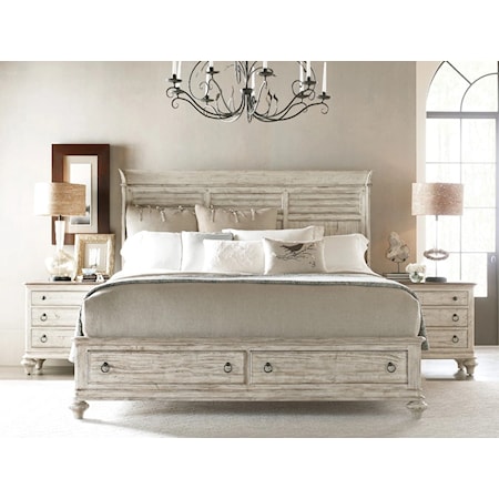 Queen Shelter Bed with Storage Footboard