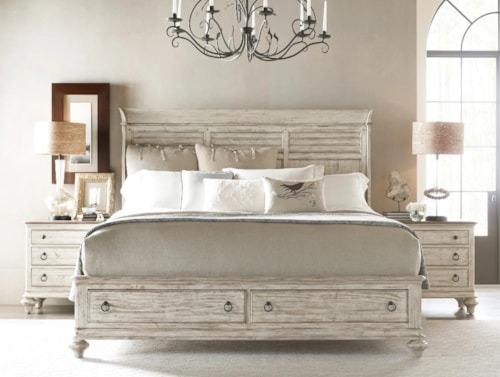 Rustic Farmhouse Queen Shelter Storage Bed