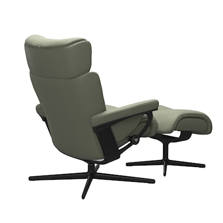 Medium Chair and Ottoman with Cross Base