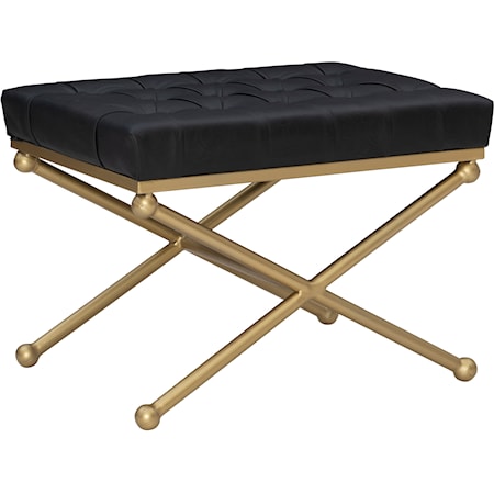 Glam Accent Stool with Button Tufting
