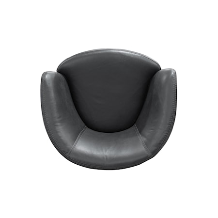 Leather Swivel Barrel Chair (Set of 2)