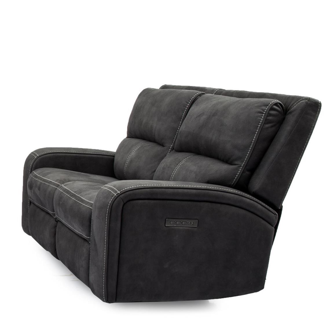 Contemporary Reclining Loveseat with Track Arms