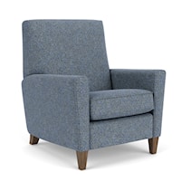 Contemporary Upholstered High Leg Recliner Chair