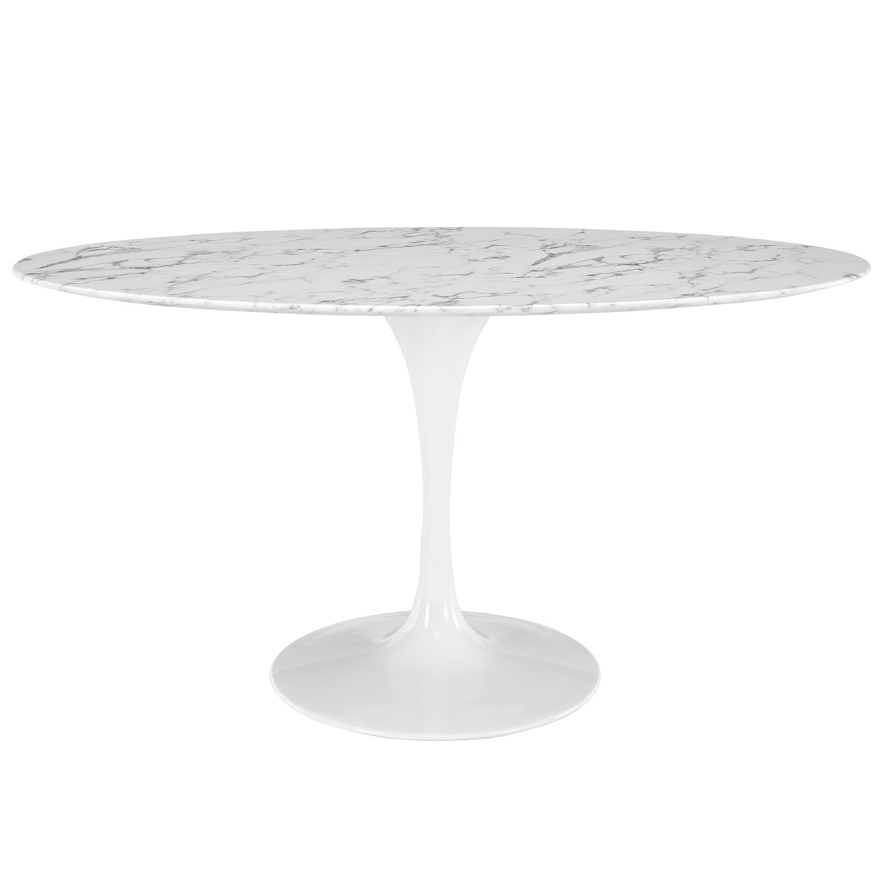 Modway Lippa White Oval Dining Table