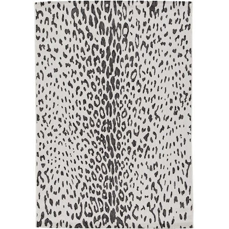 Samya Black/White Indoor/Outdoor Leopard Print Medium Rug