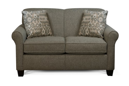 Transitional Twin Sleeper Sofa with Accent Pillows