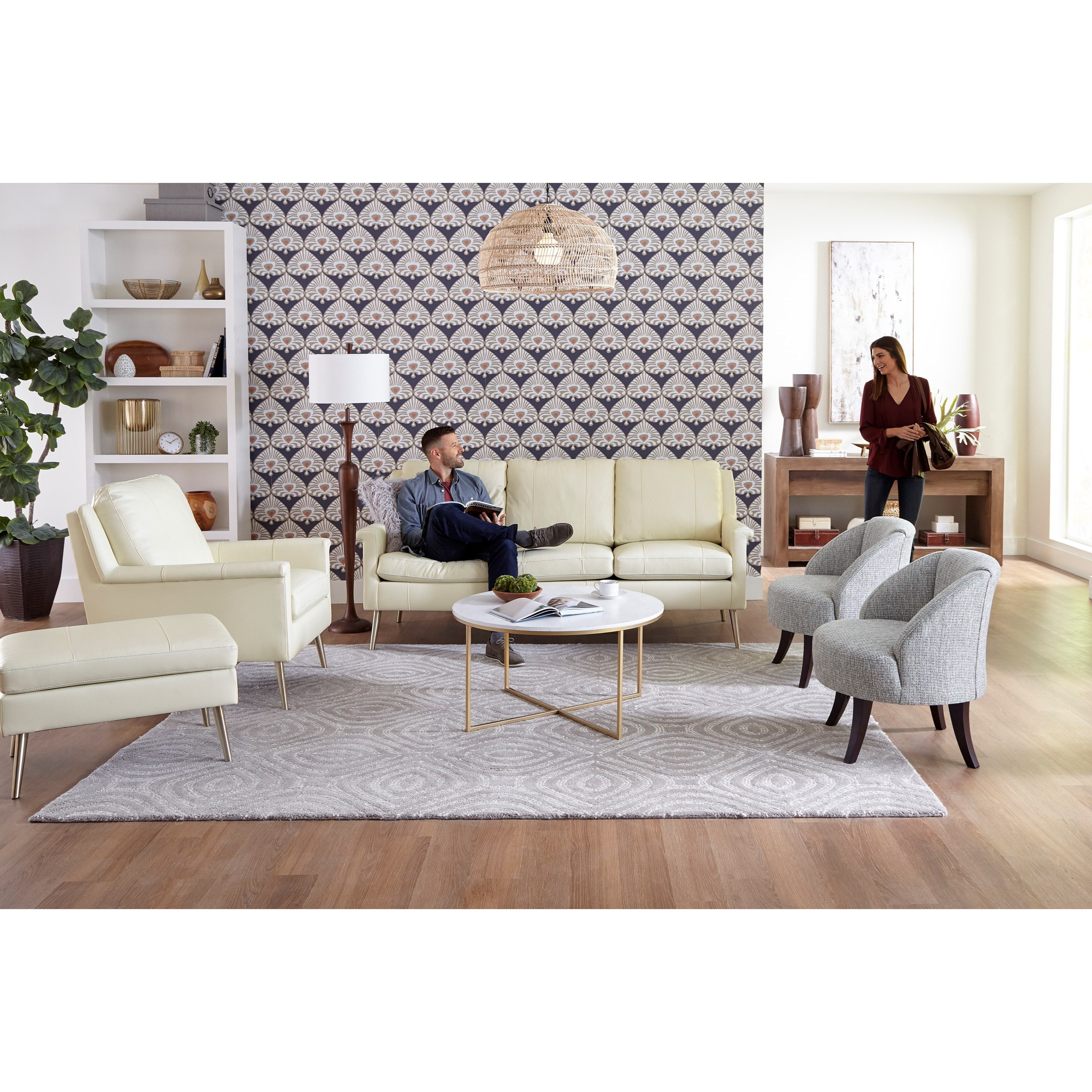 Best Home Furnishings Dacey S11BGLU 75507L BG Mid CenturyModern Sofa