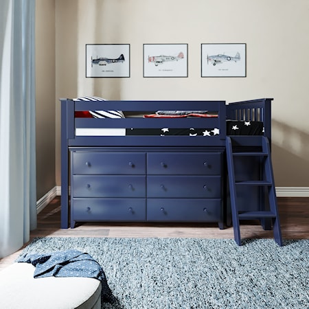 Windsor Youth Twin Loft Bed in Blue