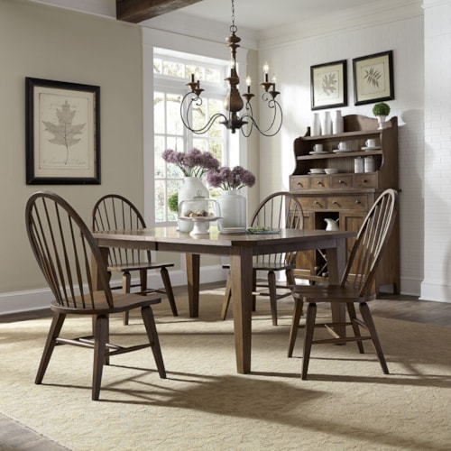5-Piece Mission Style Dining Set with Side Chairs