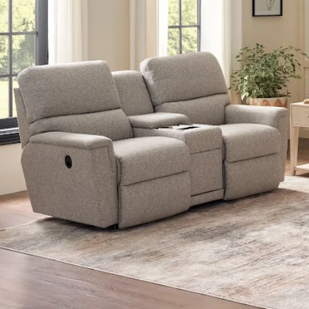 Casual Power Reclining Loveseat with Power Headrest & Lumbar