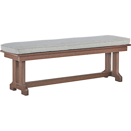 Outdoor Dining Bench with Cushion