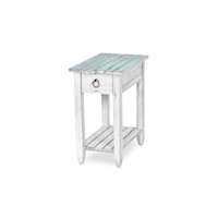 Coastal 1-Drawer Chairside Table with Open Shelf - Bleu