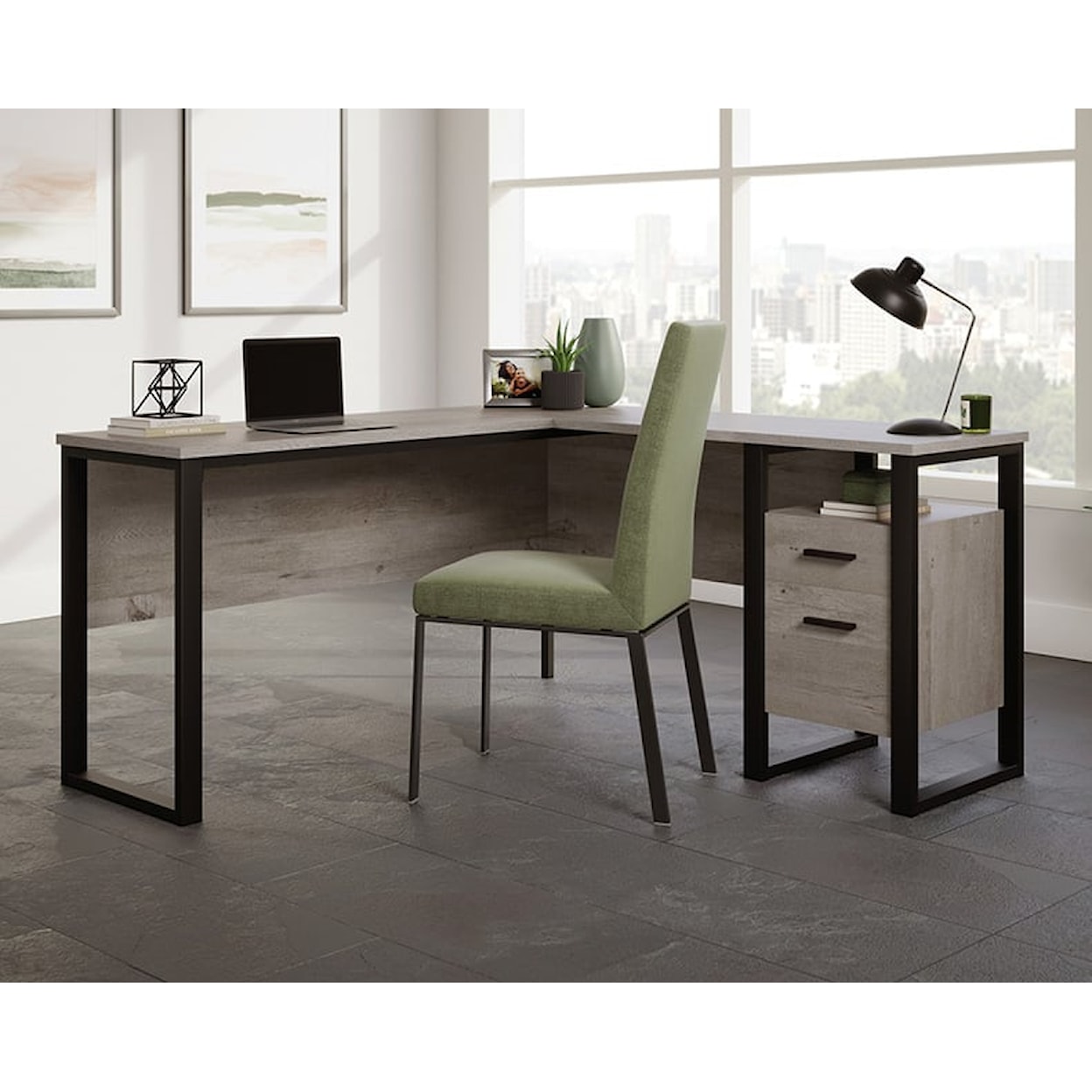 Sauder Rock Glen Rock Glen L-Desk Mystic Oak