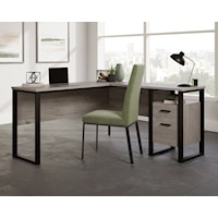 Contemporary  L-Shaped Office Desk with File Drawer