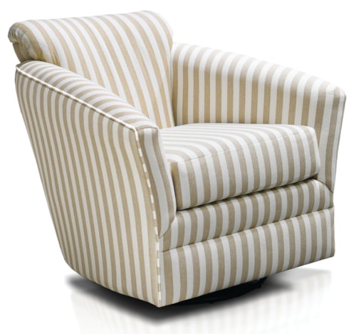 Contemporary Swivel Glider Chair with Flared Arms