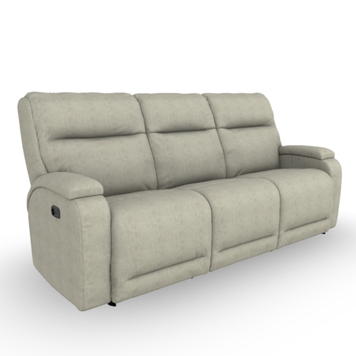 Casual Power Reclining Space Saver Sofa with Power Tilt Headrest