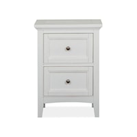 Modern Farmhouse 2-Drawer Nightstand with Felt-Lined Top Drawer