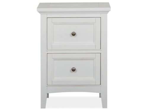 Coastal 2-Drawer Nightstand with Felt-Lined Top Drawer