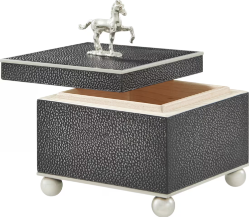 Casual Decorative box with Nickel Plated Horse Figurine