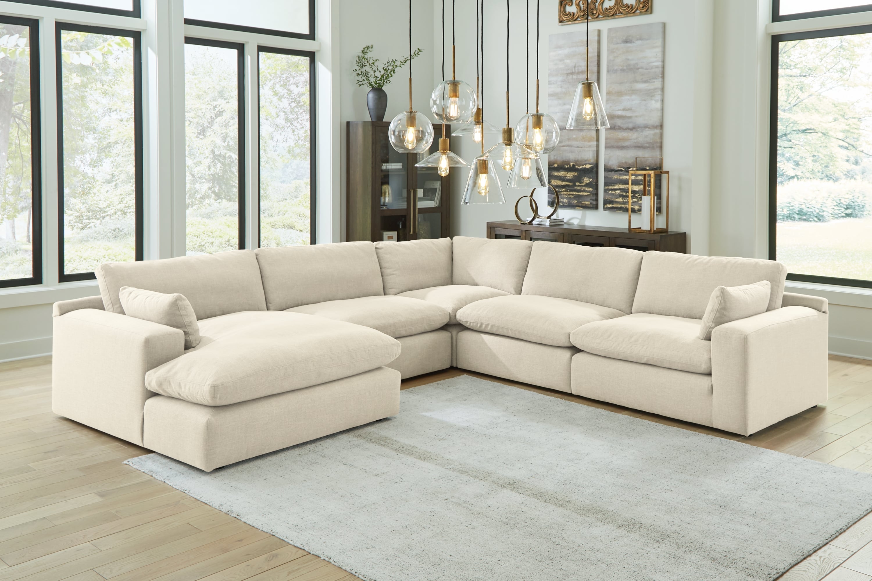 Benchcraft Elyza 10006S6 5-Piece Modular Sectional With Chaise | Dunk ...