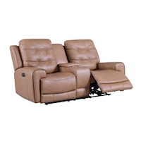 Casual London Reclining Console Loveseat with USB Ports and Cup Holders