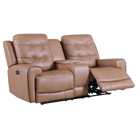 Casual London Reclining Console Loveseat with USB Ports and Cup Holders