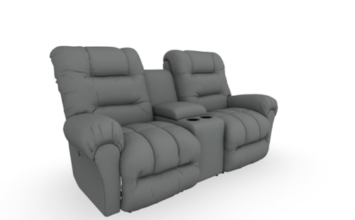 Casual Power Tilt Headrest Space Saver Console Loveseat
