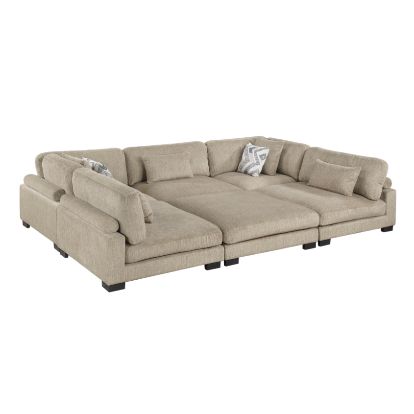 Homelegance Tinley 6-Piece Sectional Sofa with Ottoman