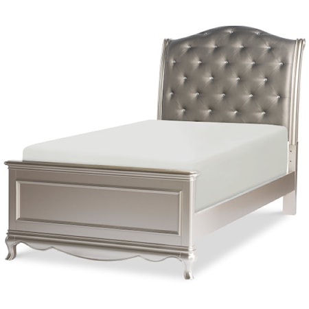 Twin Upholstered Sleigh Bed