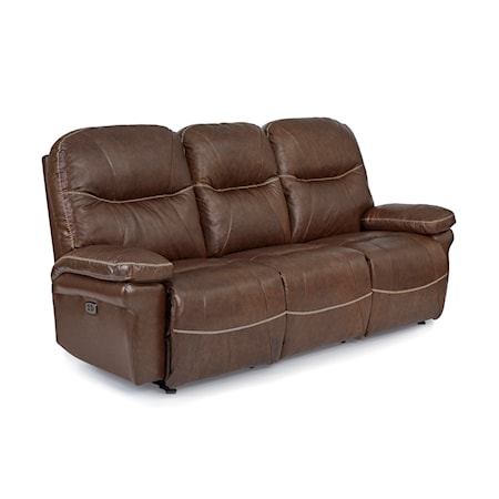 Leather Power Space Saver Reclining Sofa