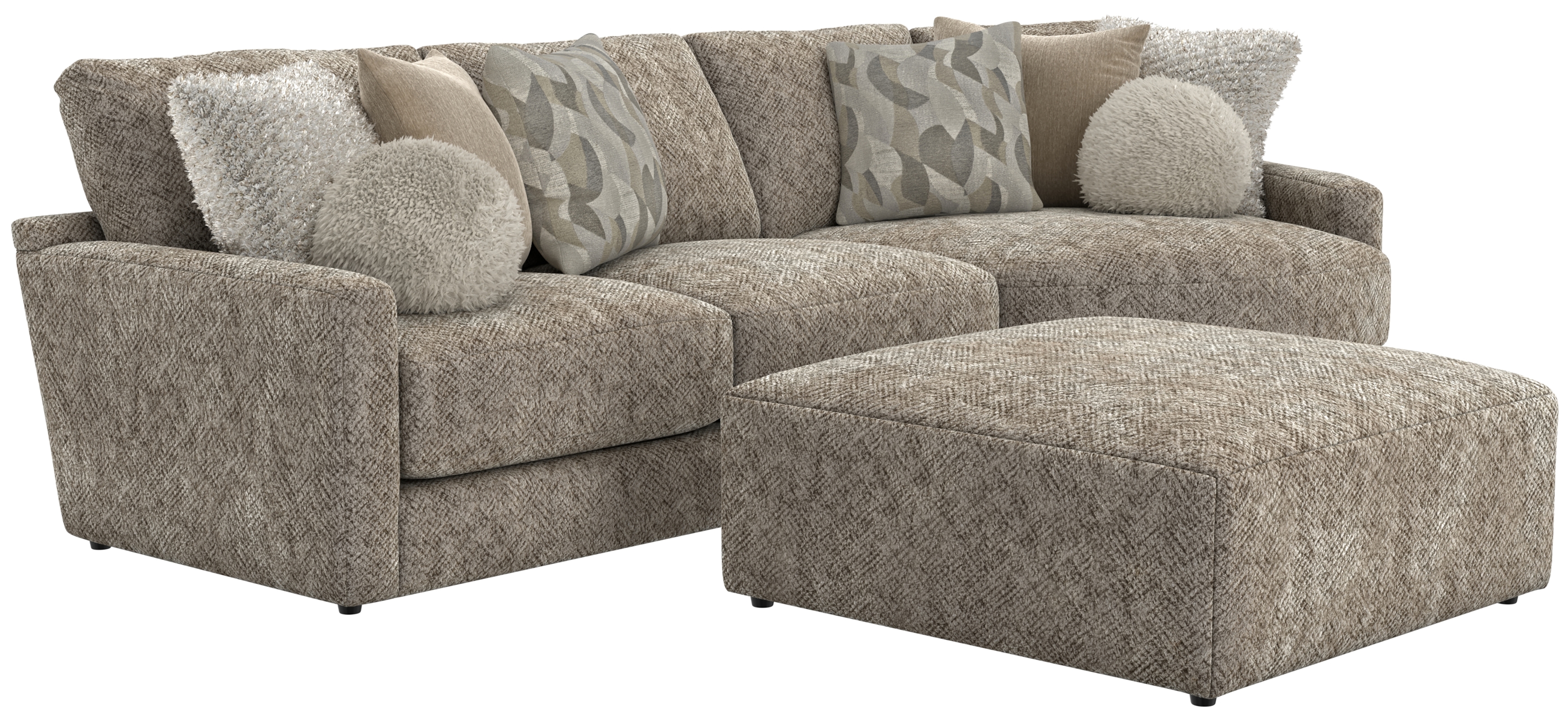 3-Piece Sectional Sofa with Cocktail Ottoman