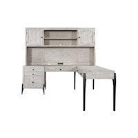 Contemporary Modular Desk with Locking File Drawer