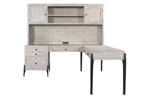 Contemporary Modular Desk with Locking File Drawer