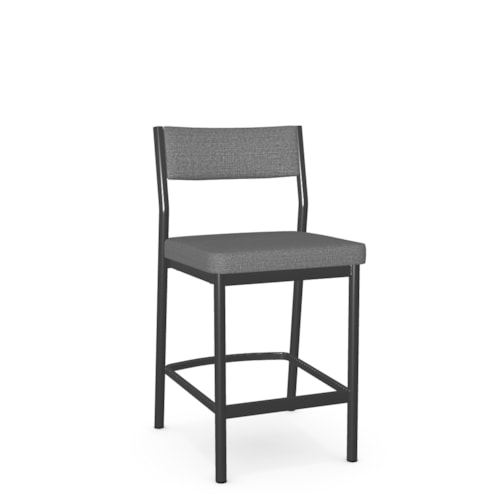 Counter Height Upholstered Seat and Backrest Non Swivel Stool