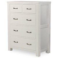 Transitional 5 Drawer Chest of Drawers With Dark Metal Drawer Pulls