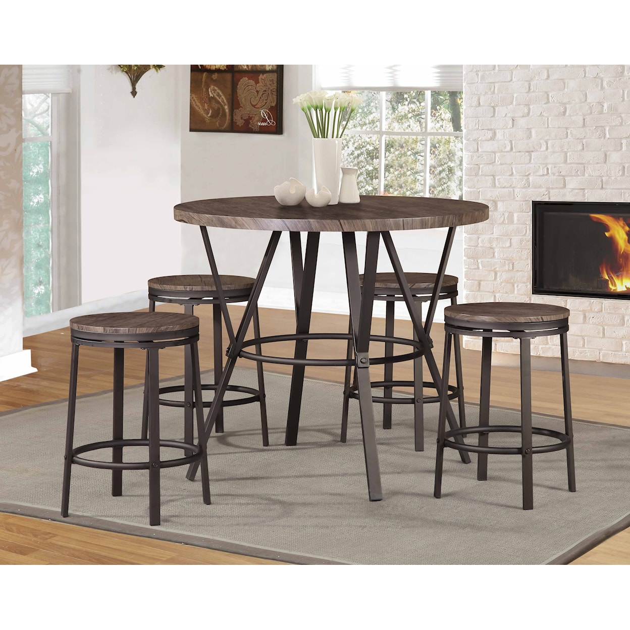 Milton Greens Stars Counter Height Dining EUGENE BROWN 5 PIECE PUB SET |