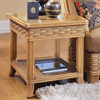 Tropical End Table with Lower Display Shelf