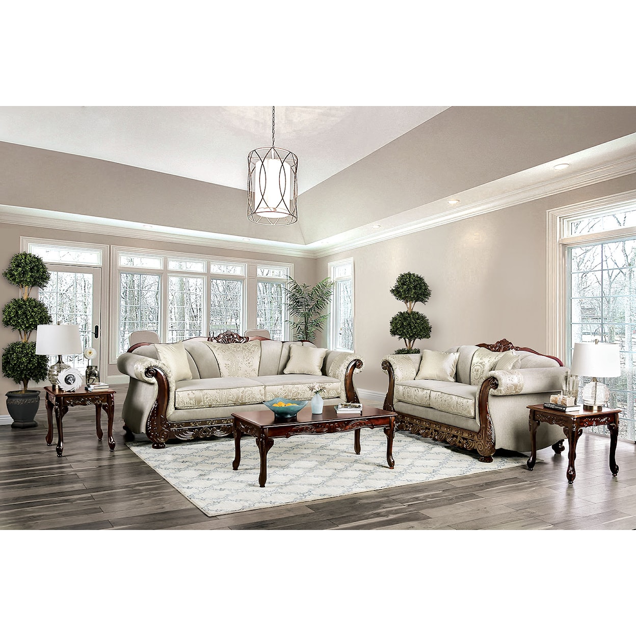 Furniture of America Newdale Sofa and Loveseat Set 