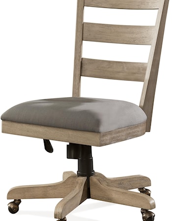 Wood Back Upholstered Desk Chair