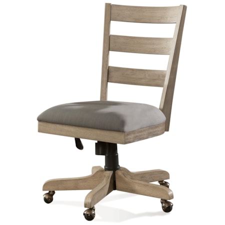Wood Back Upholstered Desk Chair