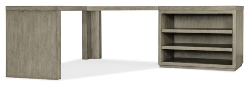 Casual Corner Office Storage Desk with Open Shelf Cabinet