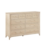 Contemporary 10 Drawer Dresser with Ball Bearing Glides
