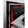 StyleLine Kaydell King Uph Storage Bed with LED Lighting