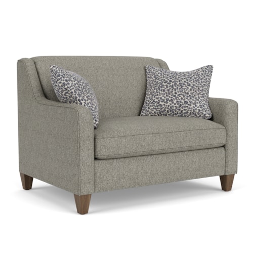 Contemporary Twin Sleeper Sofa with Angled Track Arms