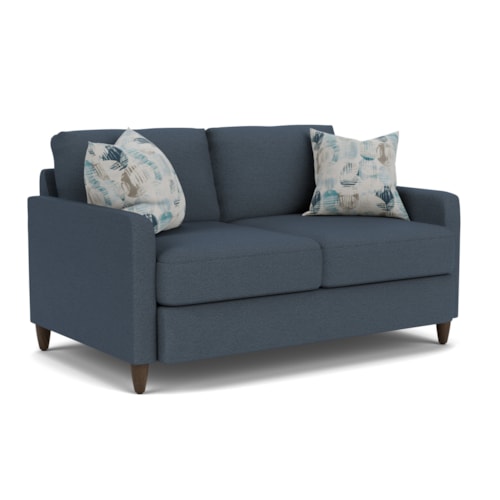 Contemporary Loveseat with Track Arms