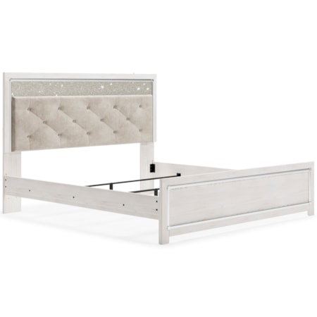 King Upholstered Panel Bed