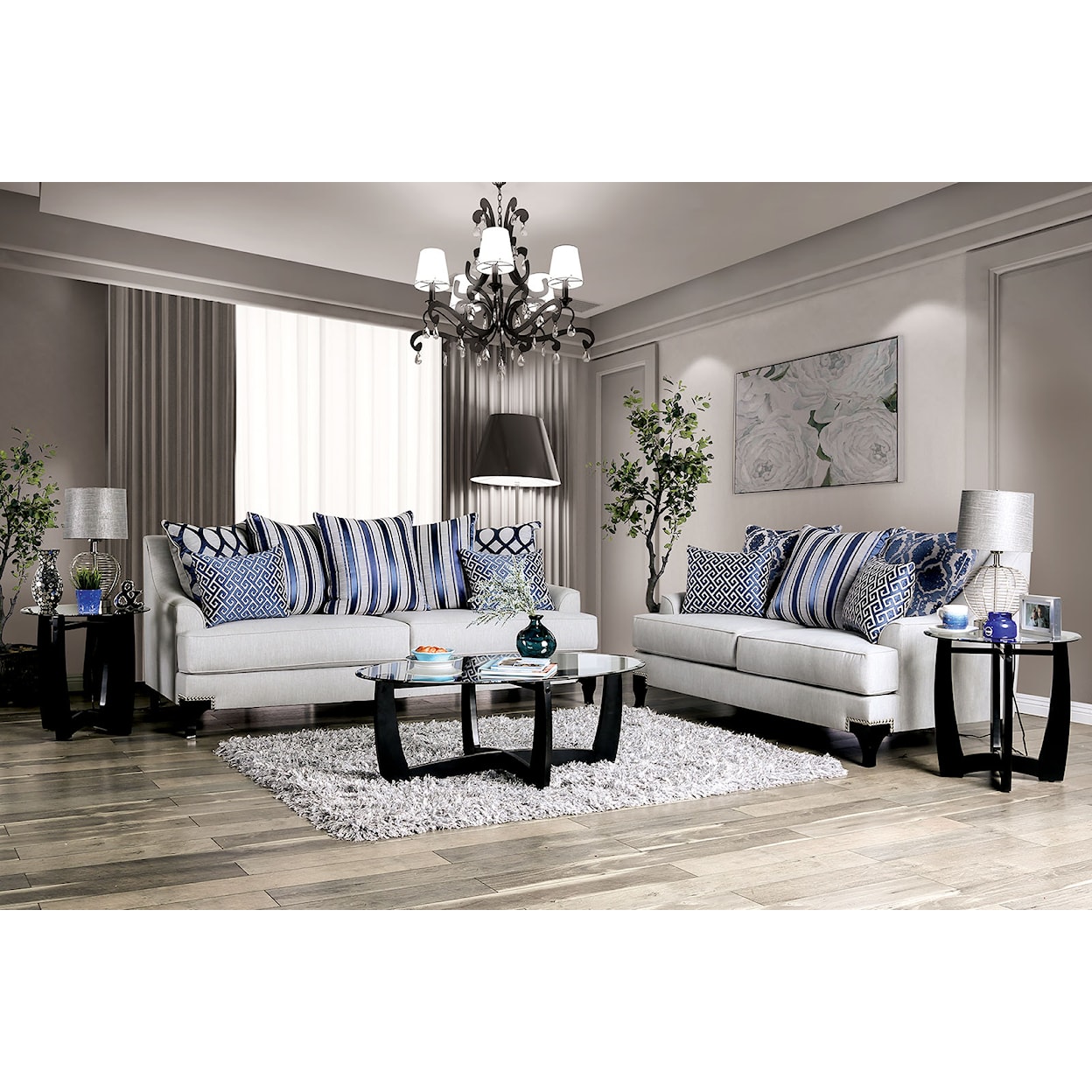 Furniture of America Sisseton Sofa & Loveseat Set