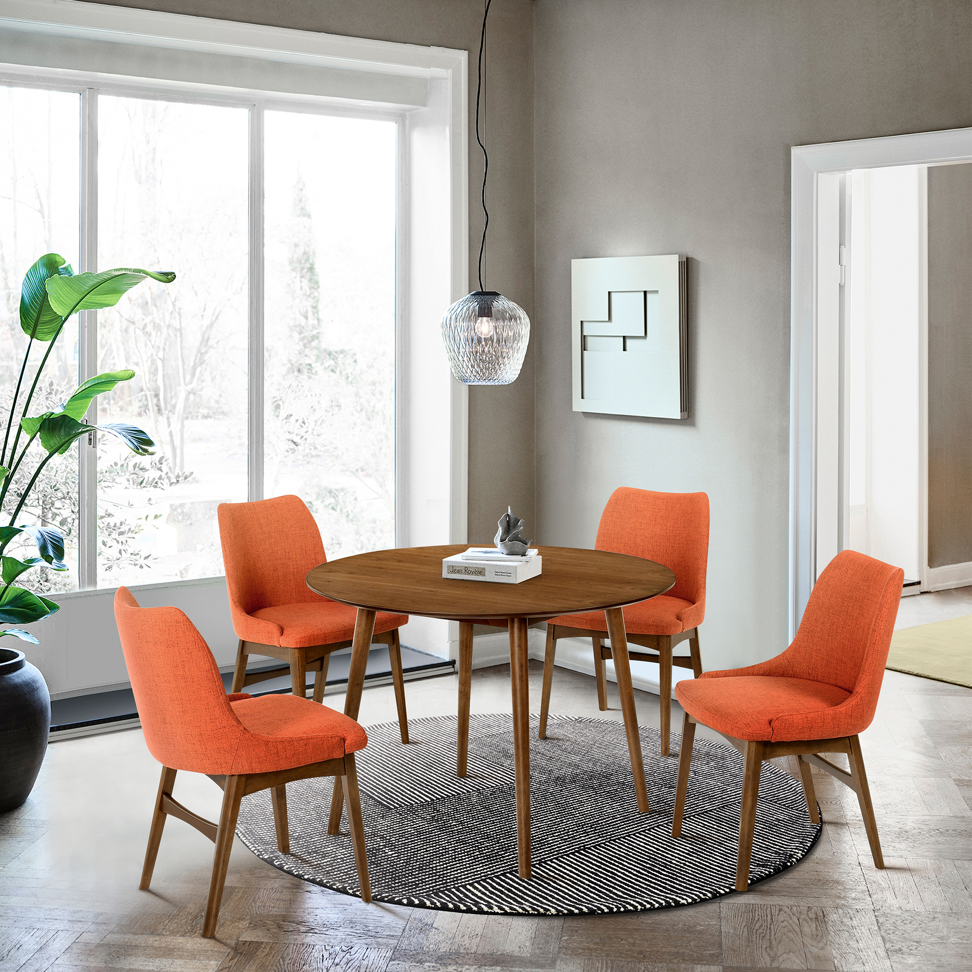Armen Living Arcadia/Azalea 5-Piece Dining Set